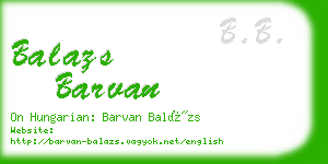 balazs barvan business card